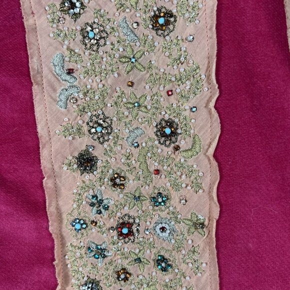 NWT Anthropologie Fei Velvet Embroidered Beaded Silk Blend Skirt Women’s Size 14 - Picture 5 of 13